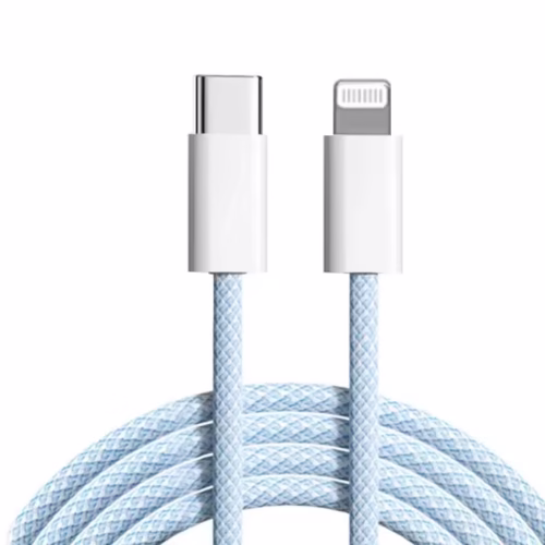 USB C to Lightning 2M Long Braided Cable for iPhone - Blue