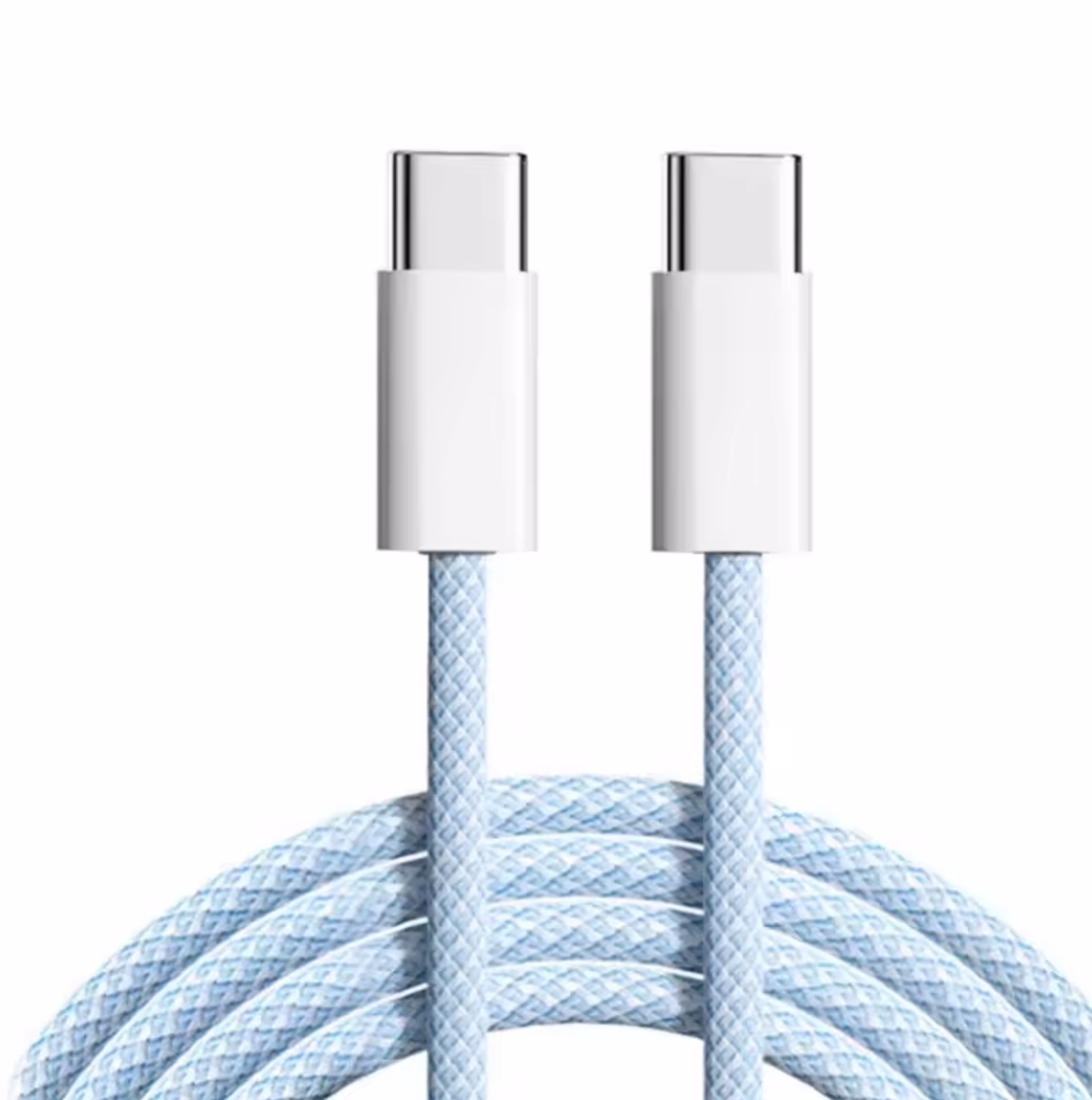 2m 6ft Long USB-C to USB-C Long Braided Cable - Blue